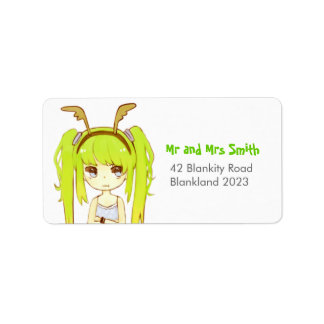 Étiquette de adresse de la fille cerf