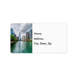 Étiquette de adresse de la rivière Down Chicago