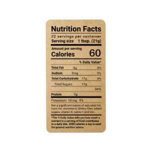 Étiquette de adresse de la valeur nutritive du mie