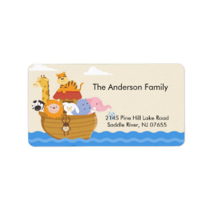 Étiquette de adresse de l'arche de Noé de baby