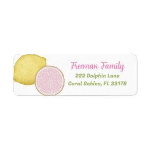 Étiquette de adresse de limonade rose