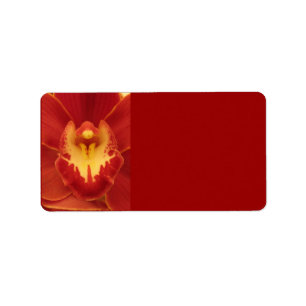 Étiquette de adresse de l'orchidée rouge