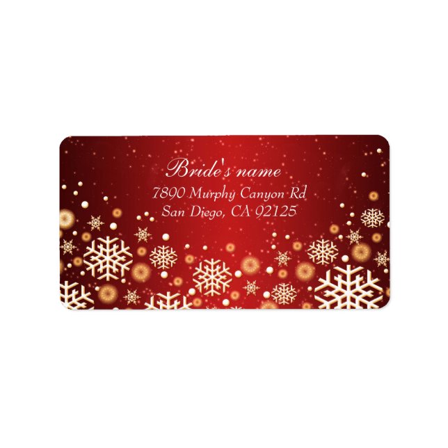 Étiquette de adresse de luxe Gold Christmas Spirit (Devant)