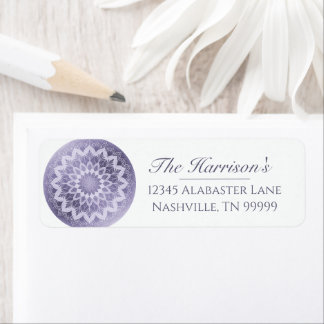 Étiquette de Adresse de Mariage Mandala en Dentell