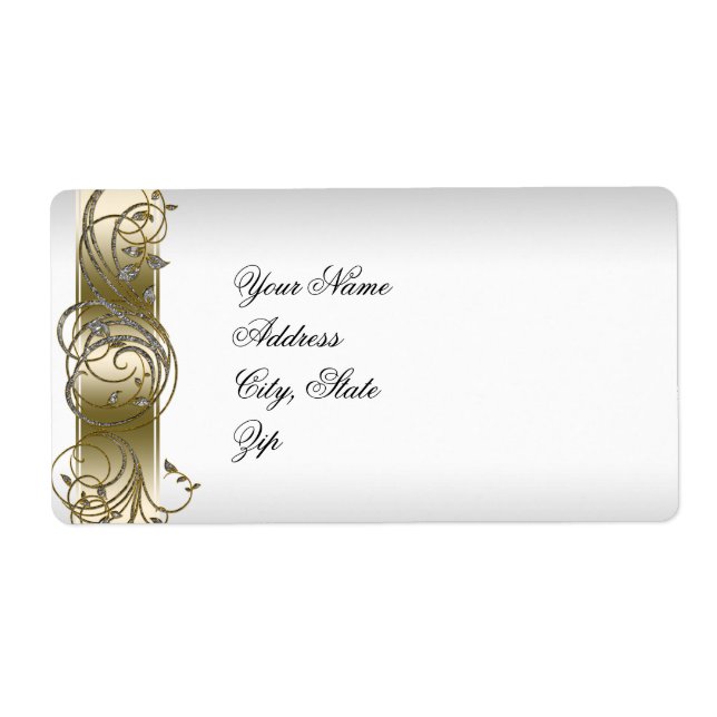 Étiquette de adresse de Mariage officiel Ornate Go (Devant)