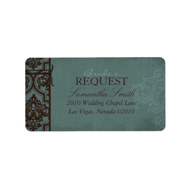 Étiquette de adresse de mariée gothique B (Devant)
