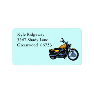 Étiquette de adresse de moto jaune