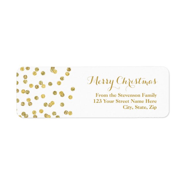 Étiquette de adresse de Noël Confetti Parties scin (Devant)