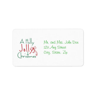 Étiquette de adresse de Noël Holly Jolly