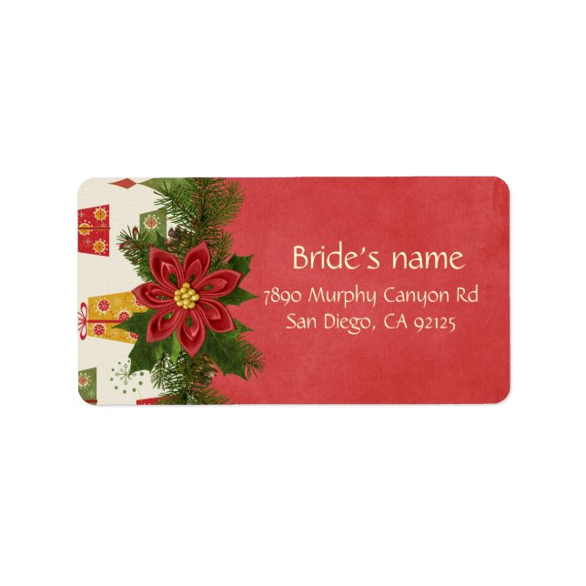 Étiquette de adresse de Noël Vintage (Devant)