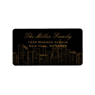 Étiquette de adresse de nuits de New York