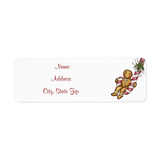 Étiquette de adresse de pain d'épices de Noël (Devant)