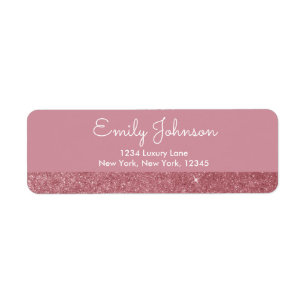 Étiquette de adresse de Parties scintillant Rose R