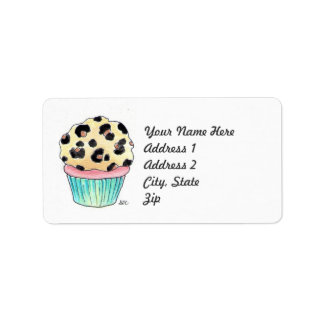 Étiquette de adresse de petit gâteau d'empreinte