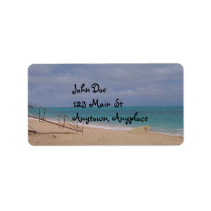 Étiquette de adresse de plage hawaïen