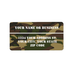 Étiquette de adresse de pochoir de Camo