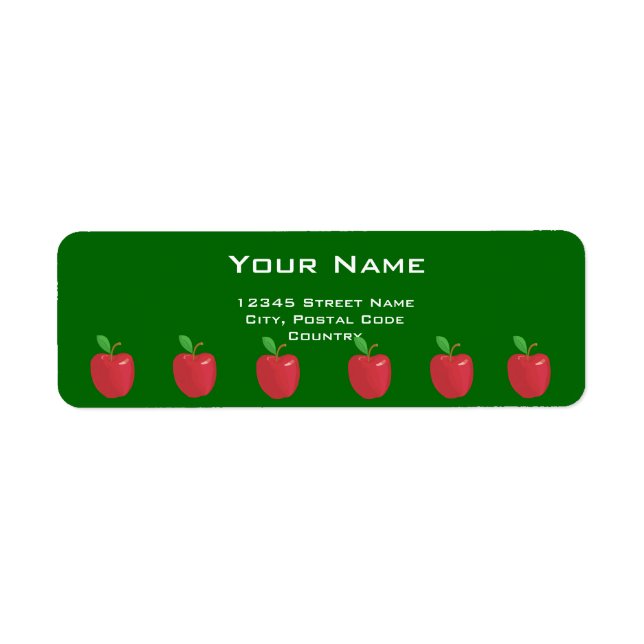 étiquette de adresse de pomme rouge (Devant)