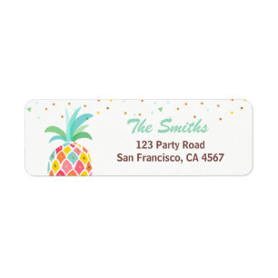 Étiquette de adresse de retour Aloha Luau tropica