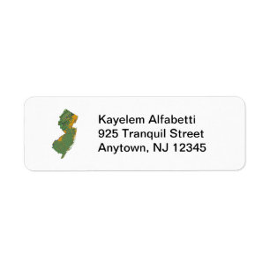 Étiquette de adresse de retour de carte de New