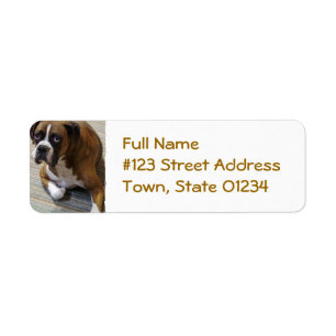 Étiquette de adresse de retour de chien de boxeur