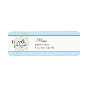 Étiquette de adresse de retour de colombe de bleu