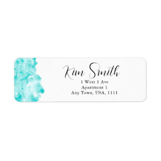 Étiquette de adresse de retour de couleur aquarell