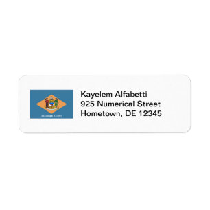 Étiquette de adresse de retour de drapeau du