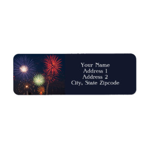 Étiquette de adresse de retour de feux d'artifice