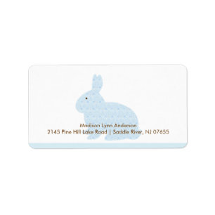 Étiquette de adresse de retour de lapin de damass