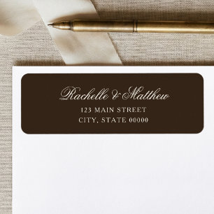 Étiquette de Adresse de Retour de Mariage Élégante