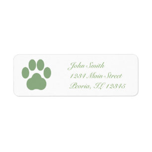 Étiquette de adresse de retour de Pawprint de