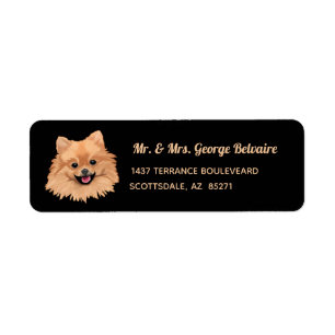 Étiquette de adresse de retour de Pomeranian