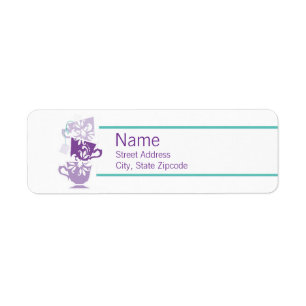 Étiquette de adresse de retour de pourpre et de