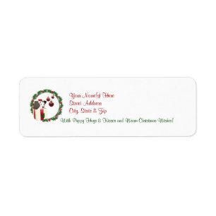 Étiquette de adresse de retour de souhaits de Noël