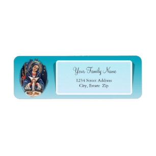 Étiquette de adresse de retour de Virgen de la