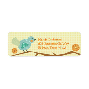 Étiquette de adresse de retour d'oiseau de Tweety