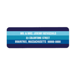 Étiquette de adresse de retour tonal bleu