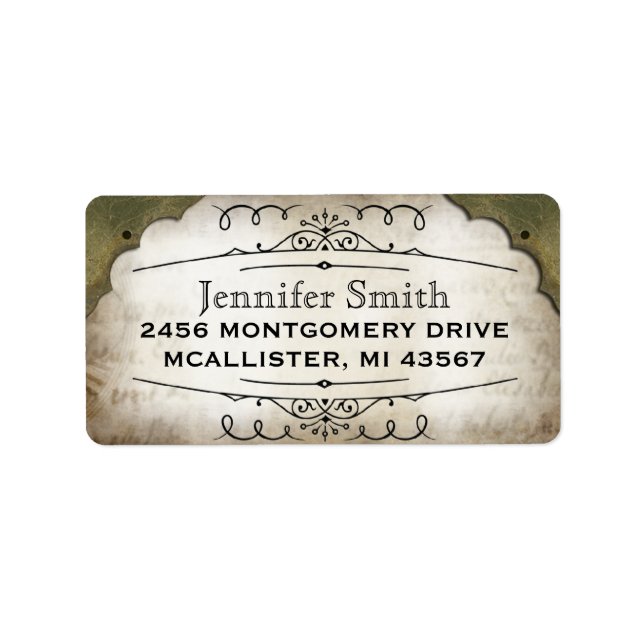 étiquette de adresse de script papier parchemin vi (Devant)