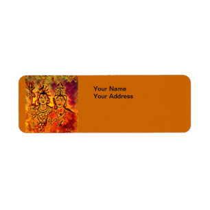 Étiquette de adresse de seigneur Shiva Parvati