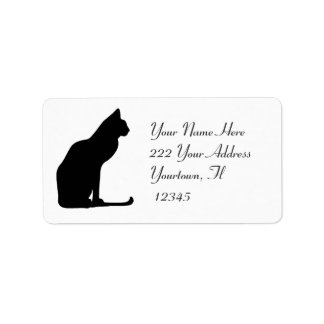 Étiquette de adresse de silhouette de chat