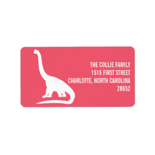 Étiquette de adresse de silhouette de dinosaure