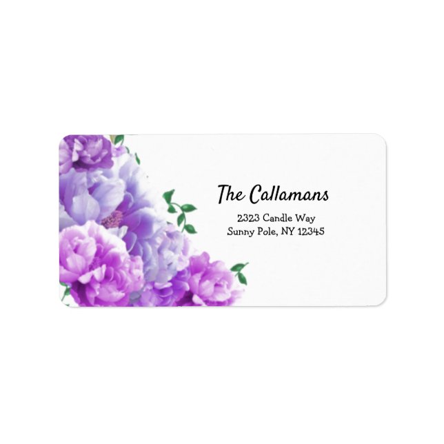 Étiquette de adresse de Swag de Peony Violet (Devant)