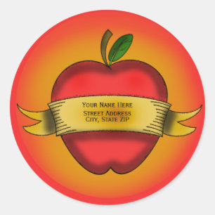 Étiquette de adresse de tatouage vintage Apple
