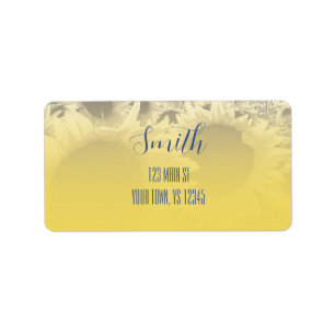 Étiquette de adresse de tournesol rustique