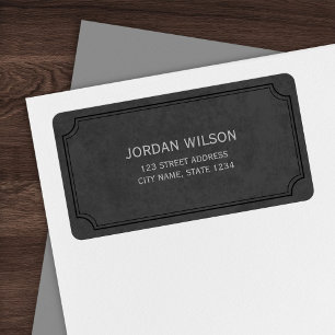 Étiquette de adresse de trame Vintage gris foncé
