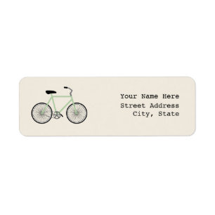 Étiquette de adresse de vélo vert clair