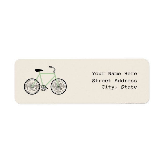 Étiquette de adresse de vélo vert clair (Devant)