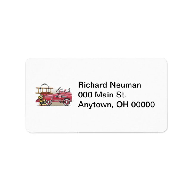 Étiquette de adresse de voiture à pédale de camion (Devant)