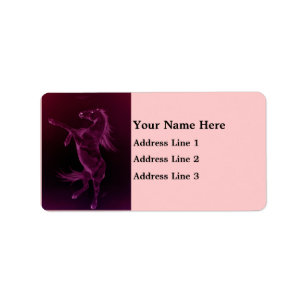 Étiquette de adresse d'élevage du cheval friésien