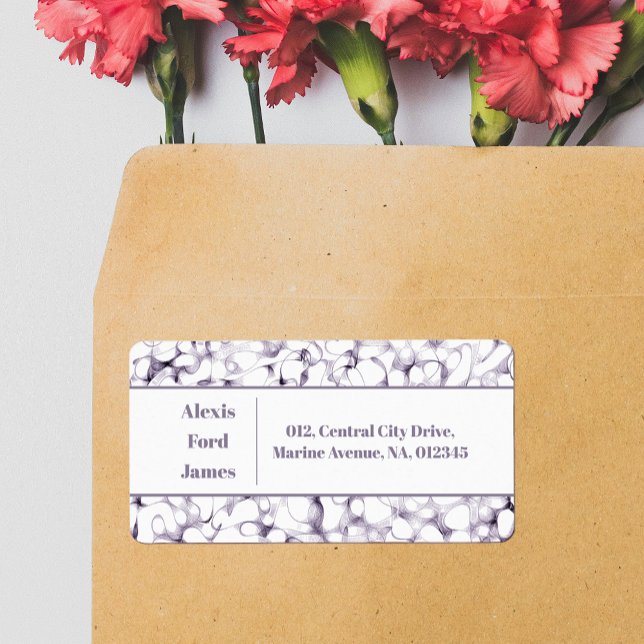 Étiquette de adresse des griffes de Whimsical Purp (Créateur téléchargé)